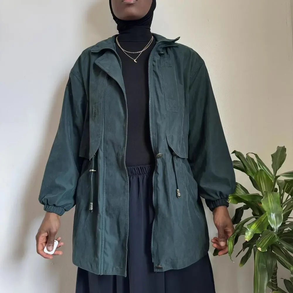 Vintage 90s Forest Green‎ F.S.L. Utility Parka Jacket - S